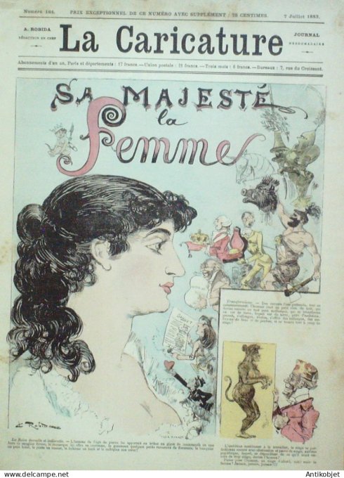 La Caricature 1883 n°184 Sa Majesté la femme Robisa Barret