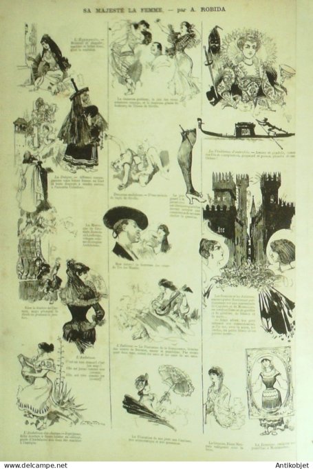 La Caricature 1883 n°184 Sa Majesté la femme Robisa Barret