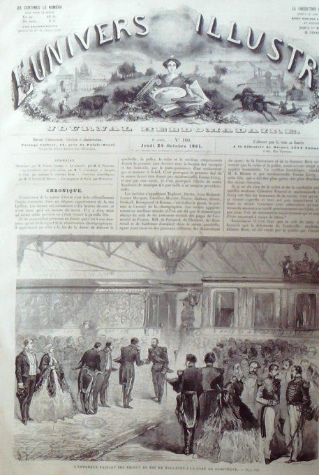 L'Univers illustré 1861 # 180 Compiègne Koenigsberg roi de Prusse  Russie Petrucchio et Catarina