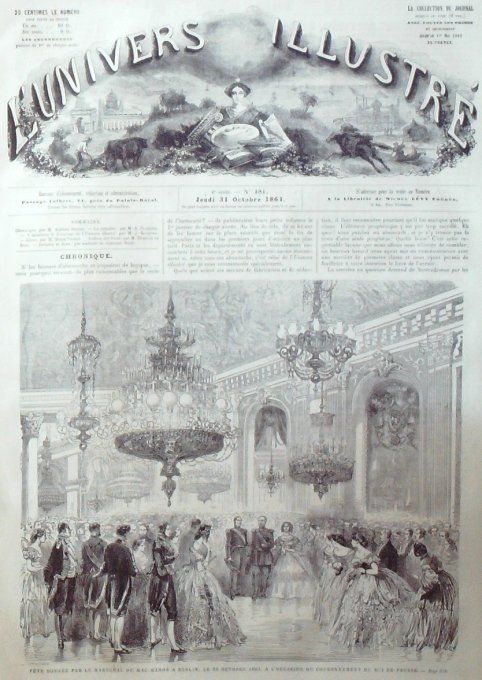 L'Univers illustré 1861 # 181 Madagascar Foulepointe Gênes Tua Great-Mountain Berlin   Andrea Del Sa