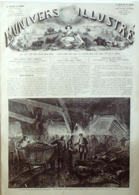 L'Univers illustré 1861 # 182 Londres famille de Darius Cromwelle-road Mine de Bessèges   