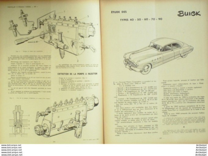 Revue Technique Automobile Buick Types 40 50 60 70 90 Citroen diésel 45 38#1949