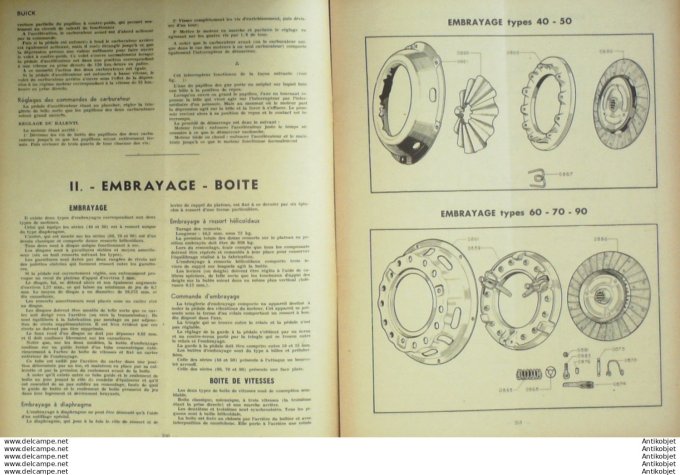 Revue Technique Automobile Buick Types 40 50 60 70 90 Citroen diésel 45 38#1949