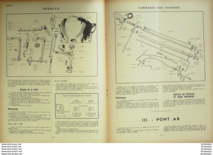 Revue Technique Automobile Buick Types 40 50 60 70 90 Citroen diésel 45 38#1949