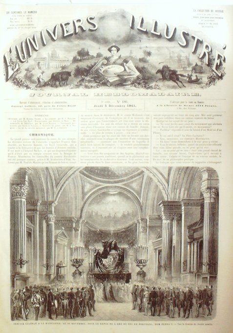 L'Univers illustré 1861 # 186 Portugal Don Pedro V Passage du Gué. Jean Van Eyck