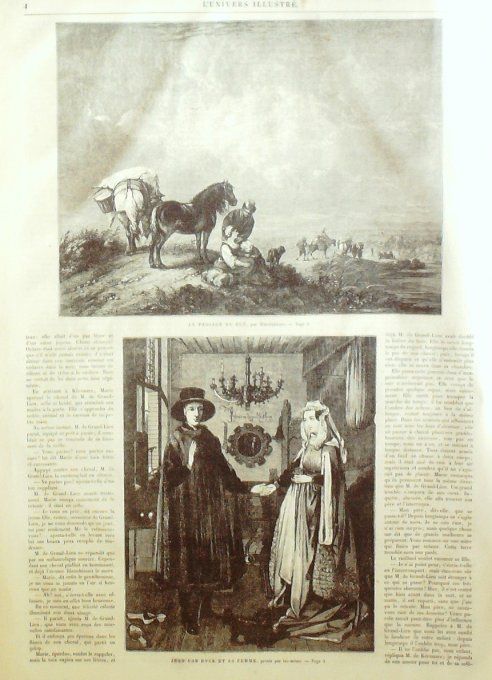 L'Univers illustré 1861 # 186 Portugal Don Pedro V Passage du Gué. Jean Van Eyck