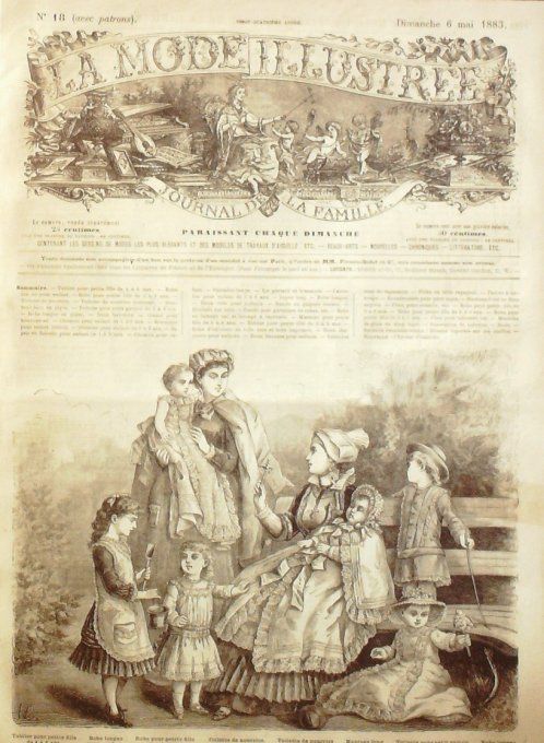 Journal Mode illustrée 1883 # 18 Tablier & toilettes de nourrice