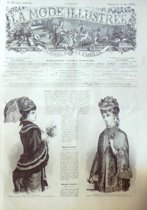 Journal Mode illustrée 1879 # 18 Mantelets cachemire & sicilienne