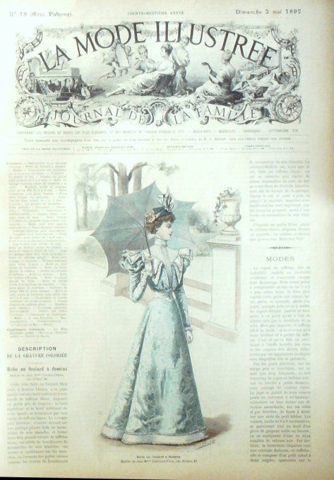 Journal Mode illustrée 1897 # 18 Robe en foulard