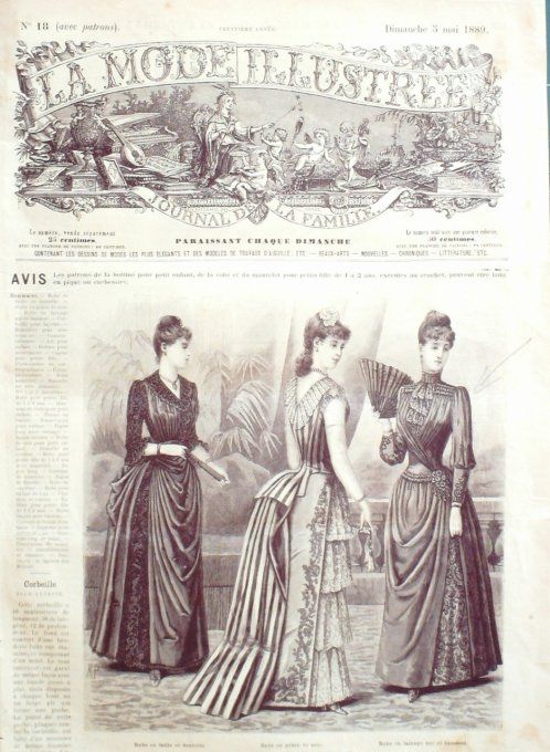 Journal Mode illustrée 1889 # 18 Robes faille & Pékin