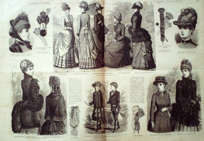 Journal Mode illustrée 1884 # 18 Robes en serge & toile