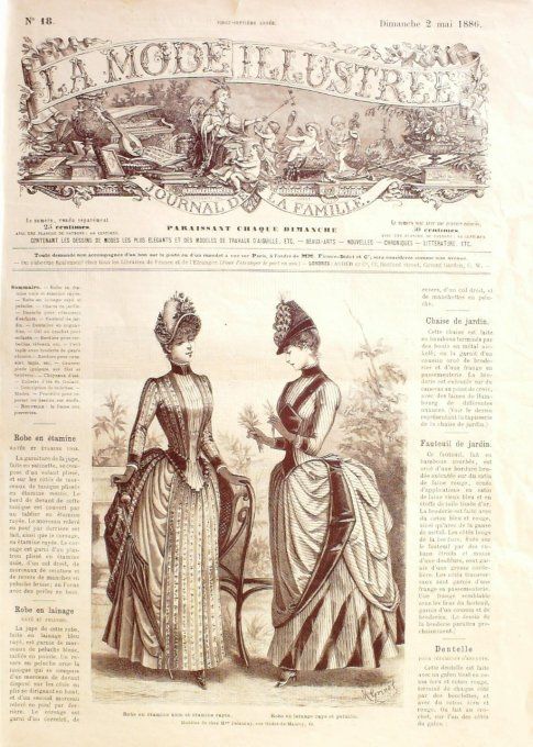 Journal Mode illustrée 1886 # 18 Robes en étamine & lainage