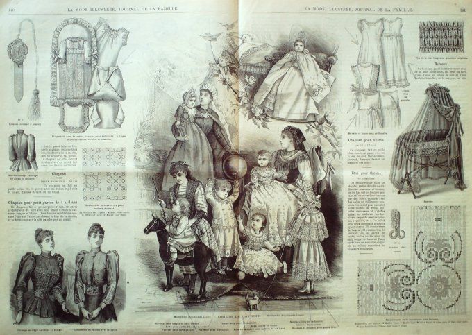 Journal Mode illustrée 1892 # 18 Robe en magaline col en guipure