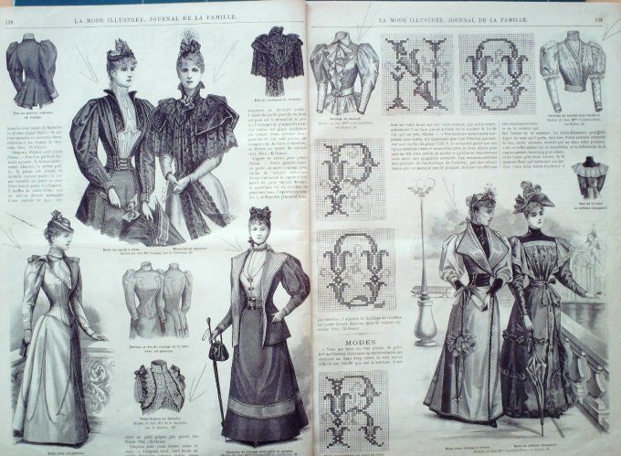 Journal Mode illustrée 1893 # 18 Robes en crépon & voile