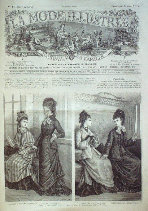 Journal Mode illustrée 1877 # 18 Manteau en tissu & toilette en faye