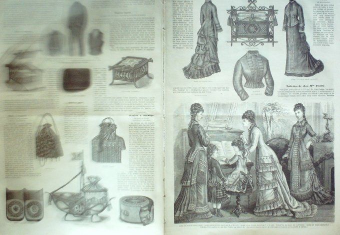 Journal Mode illustrée 1877 # 18 Manteau en tissu & toilette en faye