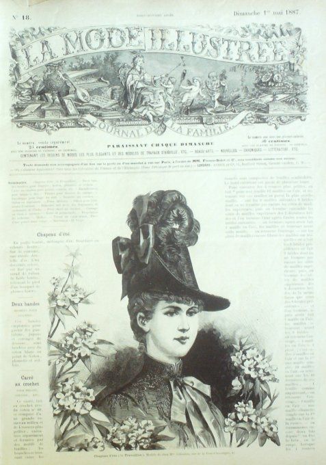 Journal Mode illustrée 1887 # 18 Chapeau d'été