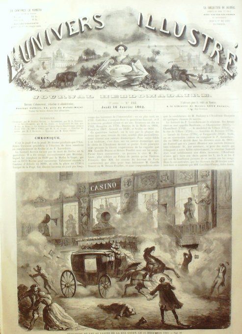 L'Univers illustré 1862 # 192 Moscou retraite Généraux Prim & juarez Sicile Syracuse