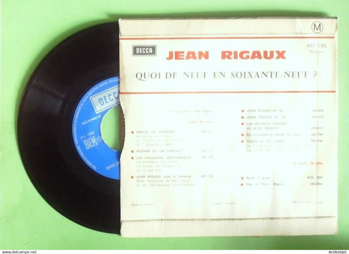 Rigaux Jean 45T EP Quoi de neuf en 1969