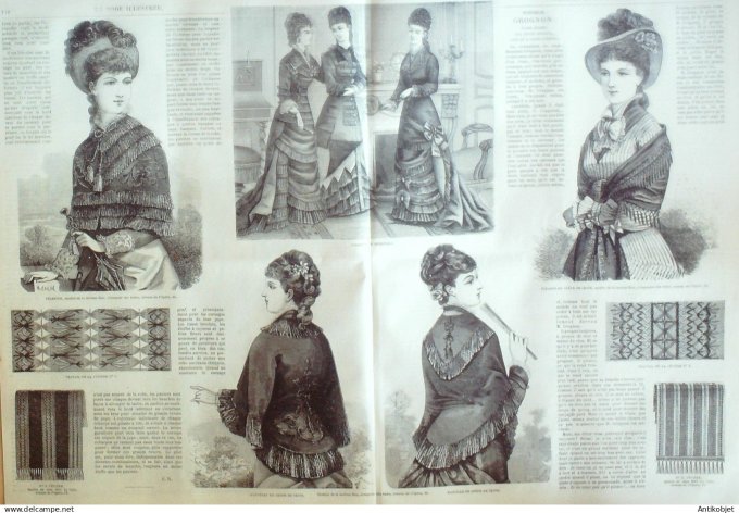 La Mode illustrée journal + gravure associée 1879 #  22