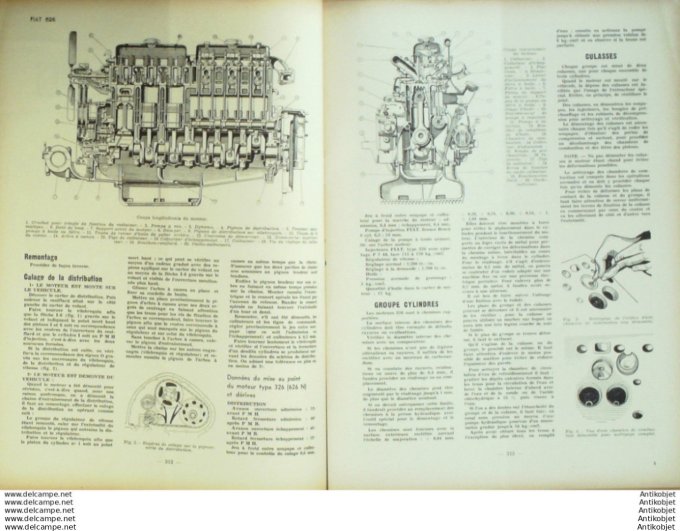 Revue Technique Automobile Fiat 626/1400 Camion Aurelia Hillman Minx 51#1950