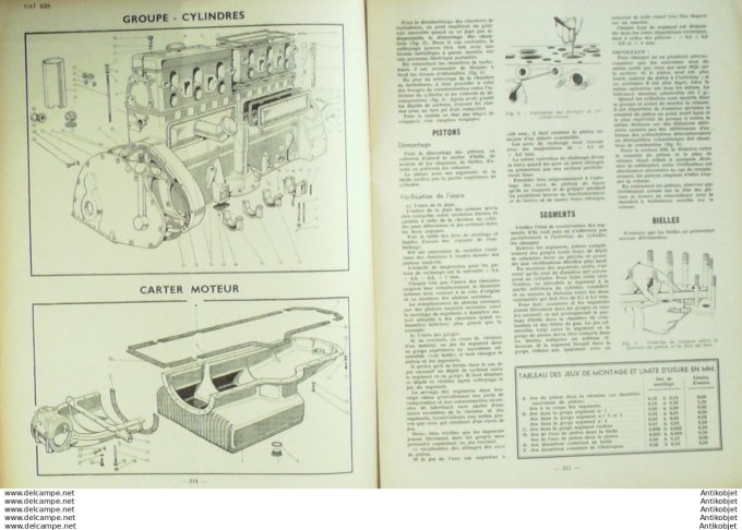 Revue Technique Automobile Fiat 626/1400 Camion Aurelia Hillman Minx 51#1950