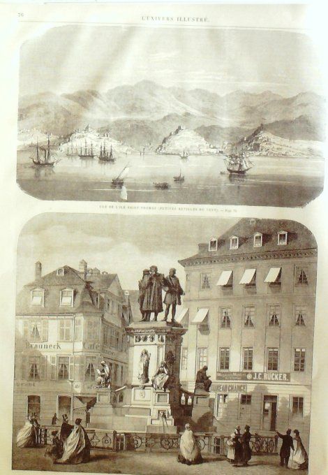 L'Univers illustré 1862 # 195 Brlin Brandebourg Paulo de Condore île St-Thomas Francfort Gutenberg 