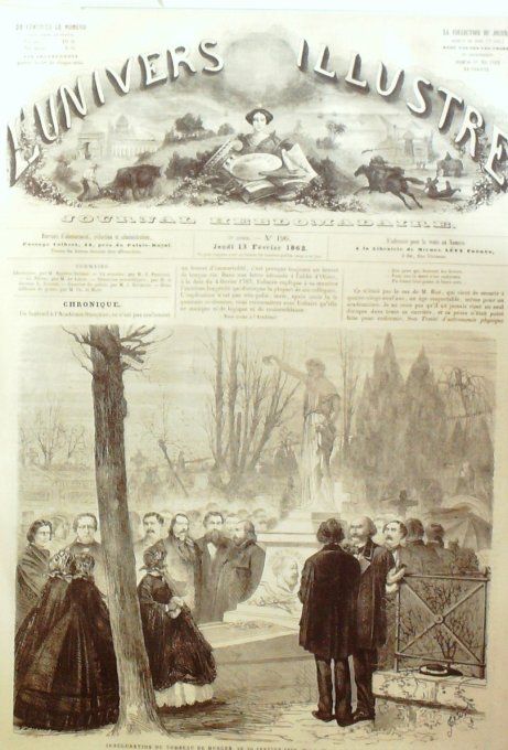 L'Univers illustré 1862 # 196 Tombeau de Murger Dalmatie Raguse Victor-Emmanuel retour de la Duègne