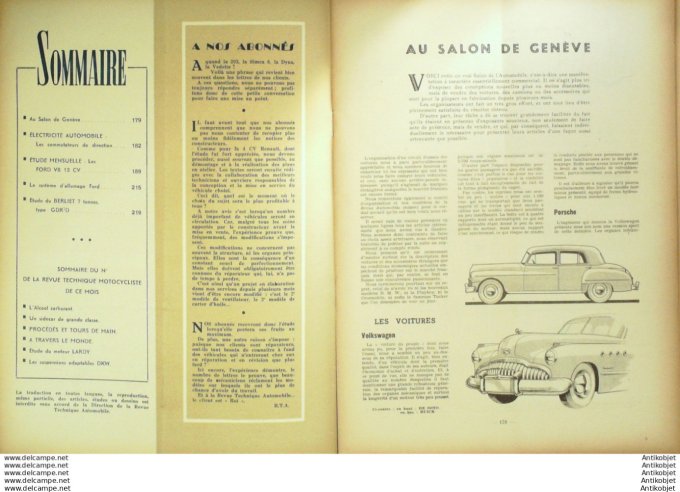 Revue Technique Automobile Ford et MatFord V8 13cv 37#1949