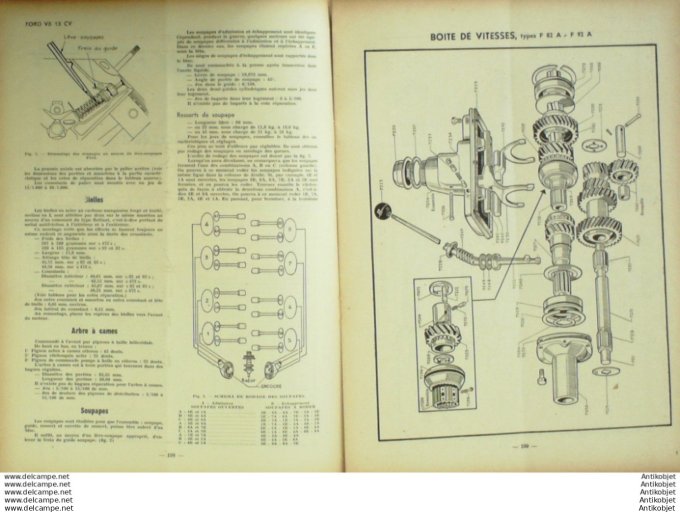 Revue Technique Automobile Ford et MatFord V8 13cv 37#1949