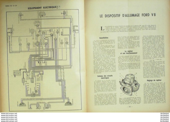 Revue Technique Automobile Ford et MatFord V8 13cv 37#1949