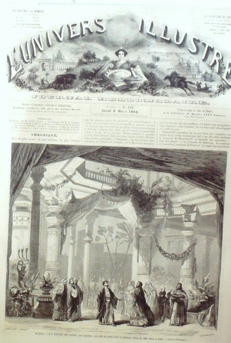 L'Univers illustré 1862 # 199 Types Chinois et Japonnais Reine de Saba Gél Beauregard au Louvre