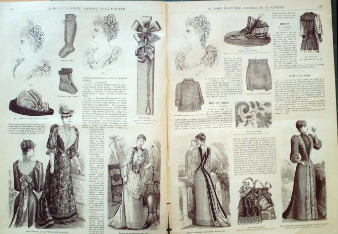 Journal Mode illustrée 1892 # 19 Robes d'été