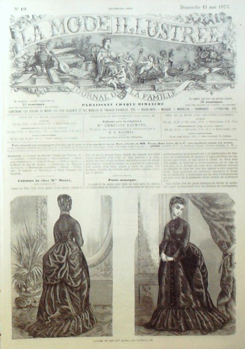 Journal Mode illustrée 1873 # 19 Costume d'hiver