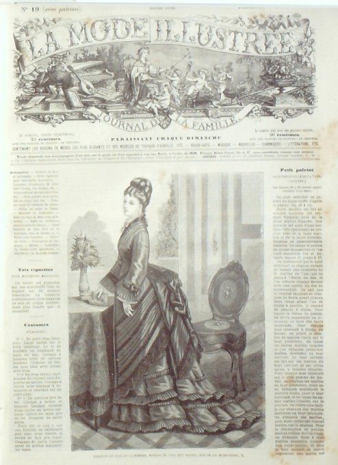 Journal Mode illustrée 1875 # 19 Toilette en faye & cachemire