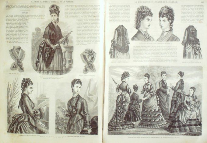 Journal Mode illustrée 1875 # 19 Toilette en faye & cachemire