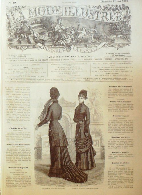 Journal Mode illustrée 1878 # 19 Toilettes de deuil