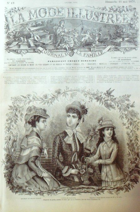 Journal Mode illustrée 1879 # 19 Chapeaux & capote en nansour