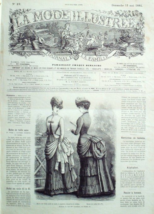 Journal Mode illustrée 1884 # 19 Robes en toile