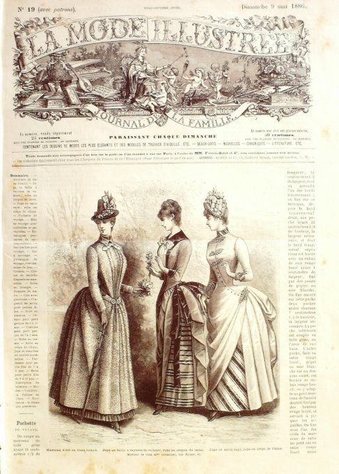 Journal Mode illustrée 1886 # 19 Manteau et jupe satin