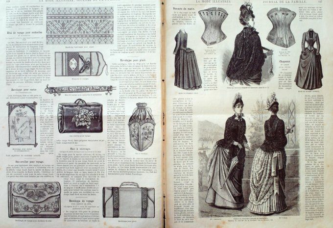 Journal Mode illustrée 1886 # 19 Manteau et jupe satin