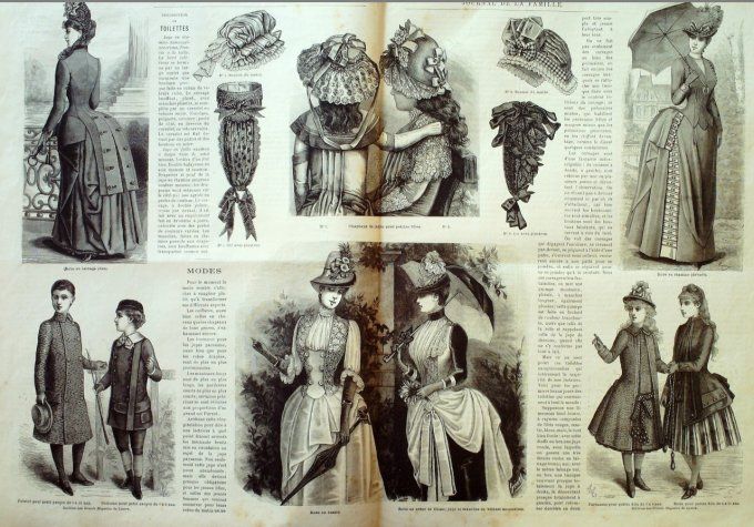 Journal Mode illustrée 1886 # 19 Manteau et jupe satin