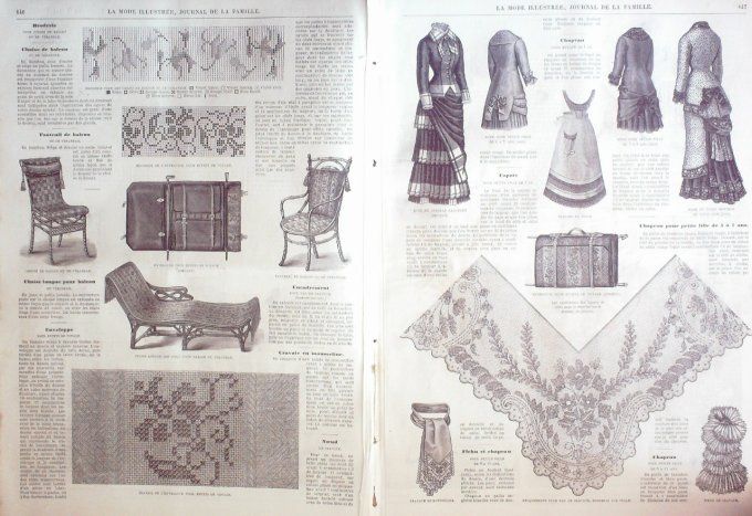 Journal Mode illustrée 1880 # 19 Toilettes et robes en toile & Percale