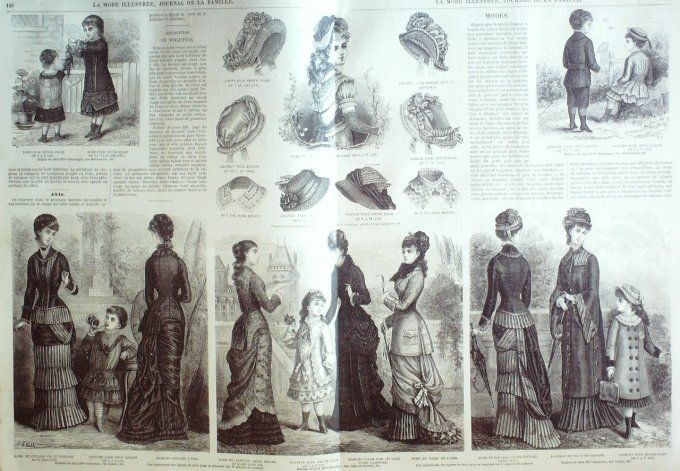 Journal Mode illustrée 1880 # 19 Toilettes et robes en toile & Percale