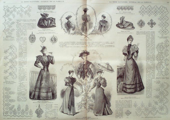 Journal Mode illustrée 1893 # 19 Collet en dentelle