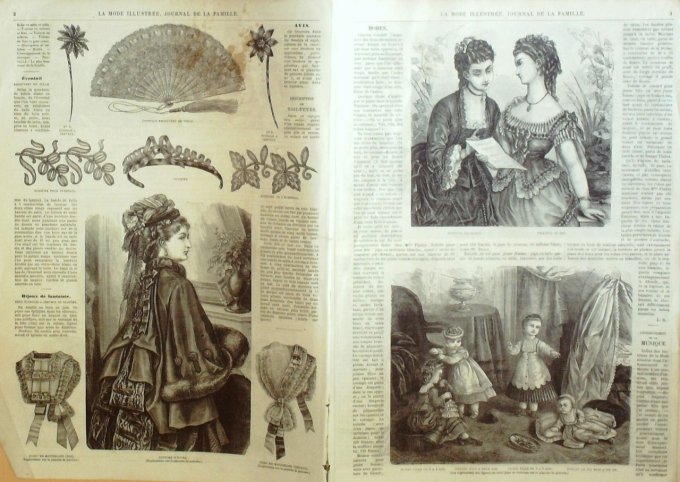 Journal Mode illustrée 1873 #  1 Coiffures de théâtre 