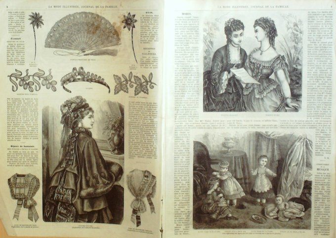 Journal Mode illustrée 1873 #  1 Coiffures de théâtre