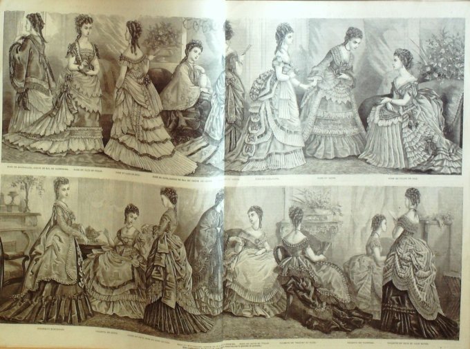 Journal Mode illustrée 1873 #  1 Coiffures de théâtre 