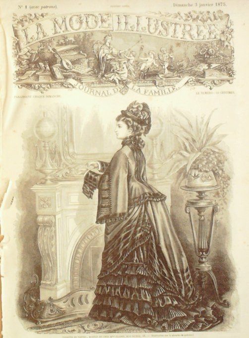 Journal Mode illustrée 1875 #  1 Toilette de visites