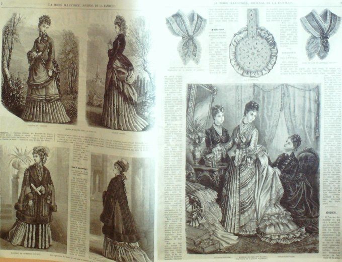 Journal Mode illustrée 1874 #  1 Costumes garçons et fillettes